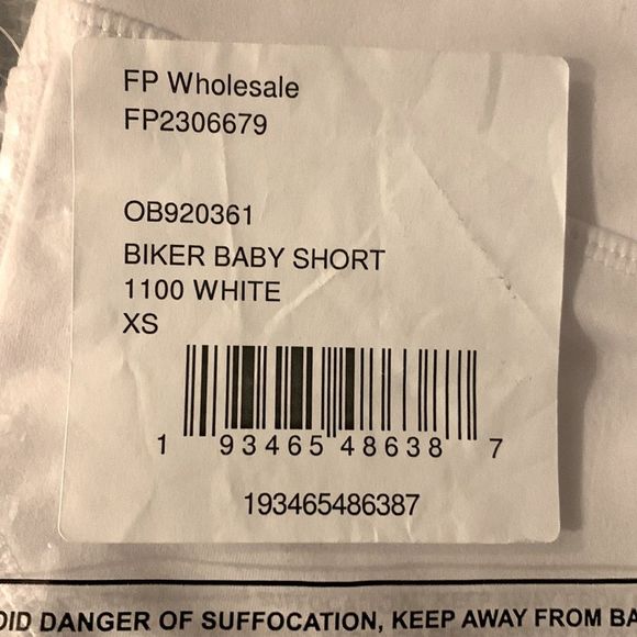 Free People High Waisted Biker Baby Shorts White - Picture 7 of 7